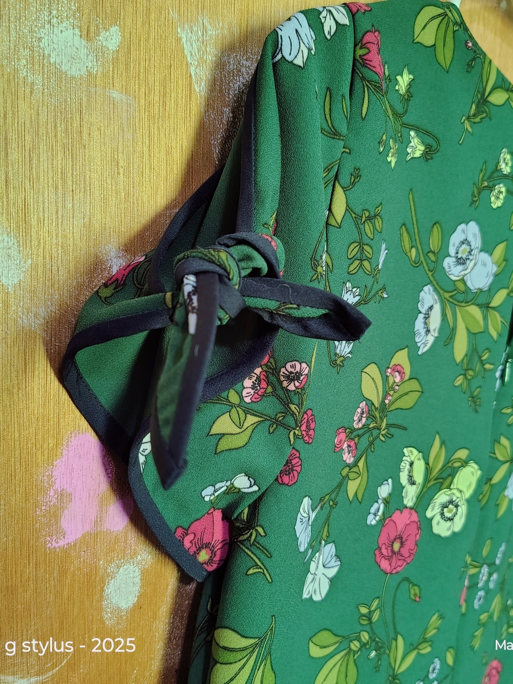 😎🔥 ANN TAYLOR- Green Floral Print Dress,Size 6 - Picture 7 of 7